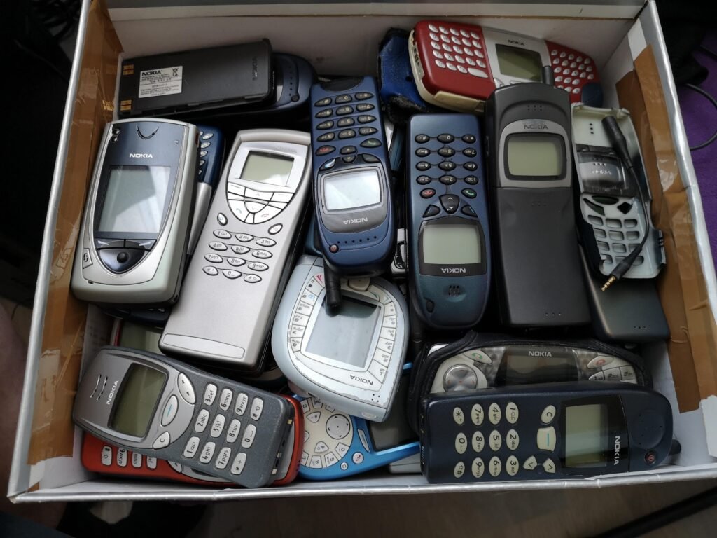 Box of old phones